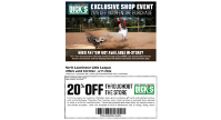 Save 20% at Dick's Sporting Goods in Leominster this weekend!