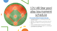 12u Leominster All Star Schedule for July 12-16